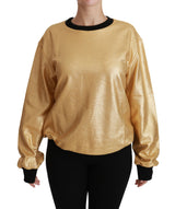 Eleganter goldener Crew Neck -Baumwollpullover