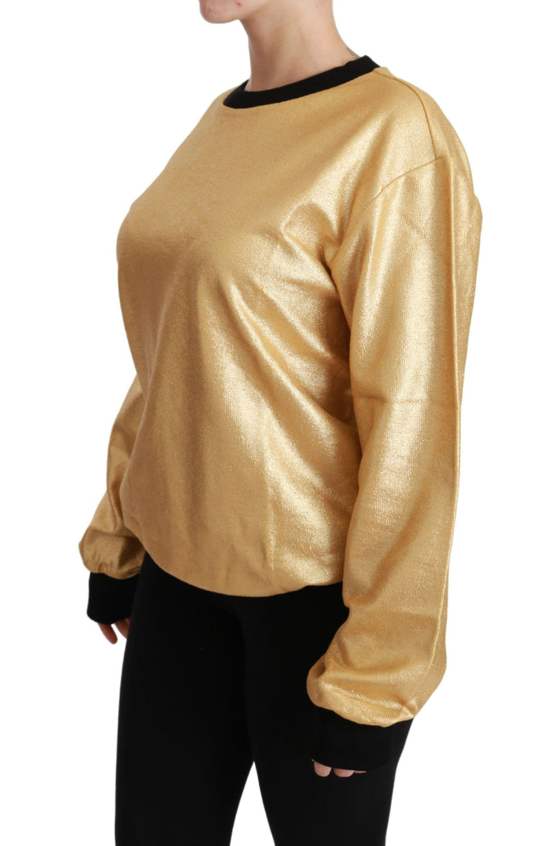 Elegante maglione di cotone a collo d'oro d'oro