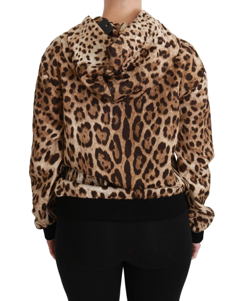 Eleganter Leopardenmuster -Kapuzenpullover