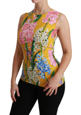 Sunshine Floral Crewneck Blouse sans manches