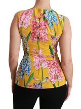 Sunshine Floral Creewnack Sleeveless Blouse