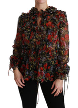 Elegante Blumenbluse Langarmbluse