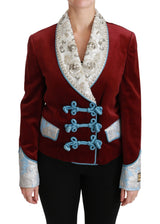 Blazer de détail Baroque rouge opulent