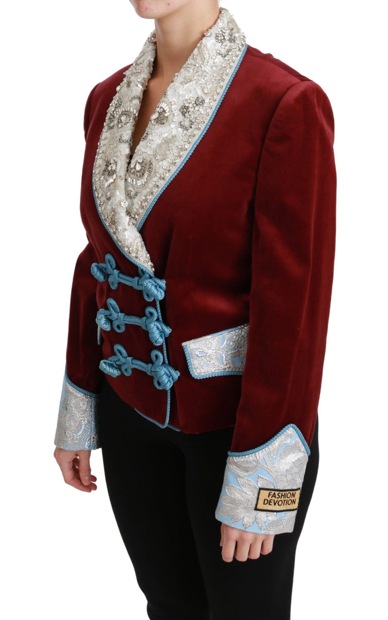 Blazer de détail Baroque rouge opulent