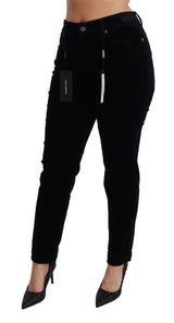 Chic Mid Taille Skinny Cord Jeans