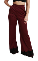 Pantalon élégant marron haute taille