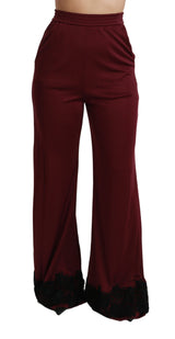 Elegante kastanienbraune Hose mit hoher Taille