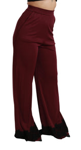 Elegante kastanienbraune Hose mit hoher Taille