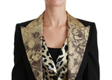 Veste à fleurs et gilet en or noir opulent