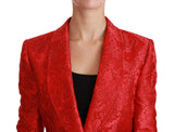 Blazer de patrón de ángel floral rojo