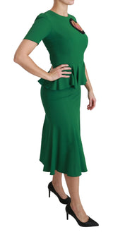 Enchanted Green Mermaid Midi Kleid