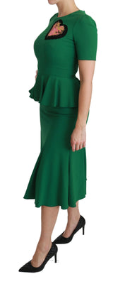 Enchanted Green Mermaid Midi Dress