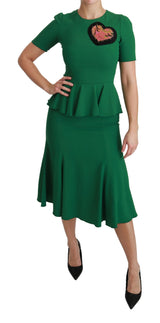 Enchanted Green Mermaid Midi Kleid