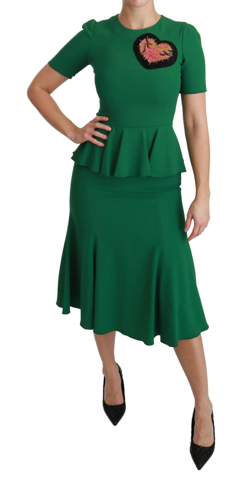 Enchanted Green Mermaid Midi Kleid