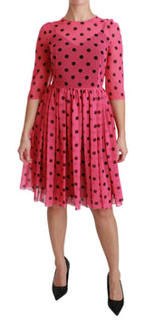 Elegantes Polka dot a-line knielange Kleid