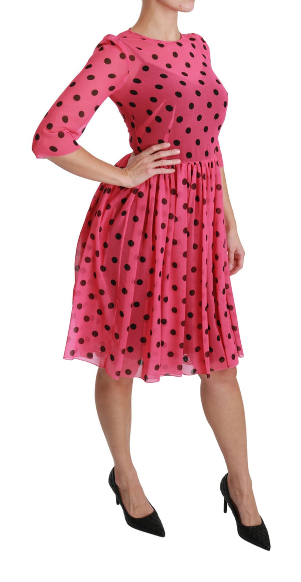 Elegantes Polka dot a-line knielange Kleid