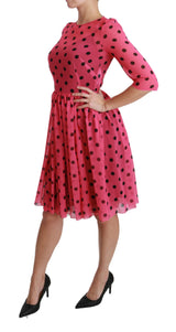 Elegantes Polka dot a-line knielange Kleid