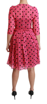 Elegantes Polka dot a-line knielange Kleid