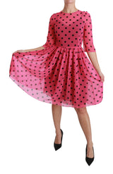 Elegantes Polka dot a-line knielange Kleid