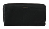 Elegante schwarze Lederzeihzip Continental Wallet