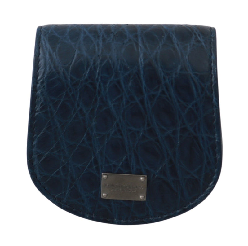 Elegant Blue Caimano En cuir préservatif Portefeuille