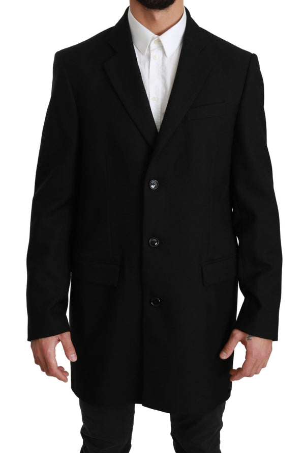 Elegante blazer formale di lana nera