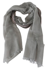 Elegant Gray Cotton Men's Scarf