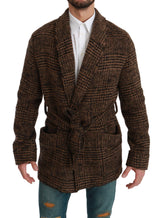 Κομψό Brown Alpaca Blend Belted Cape Jacket