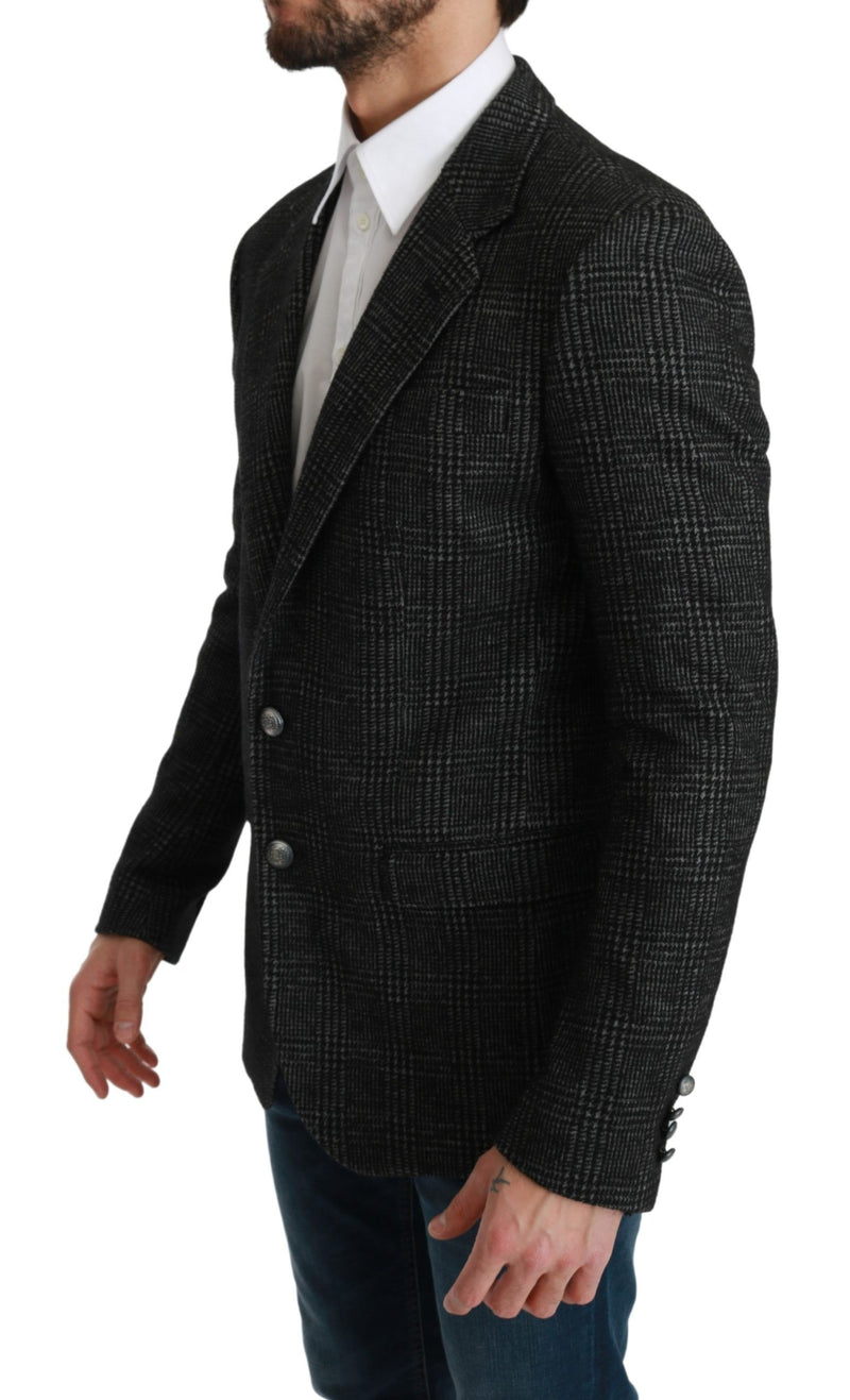 Κομψό γκρίζο καρό Slim Fit Blazer