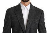 Eleganter grauer Plaid Virgin Wool Blazer