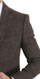 Κομψό καφέ λεπτό Fit Wool Blend Blazer