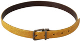 Ceinture en cuir motif d'animal jaune exotique