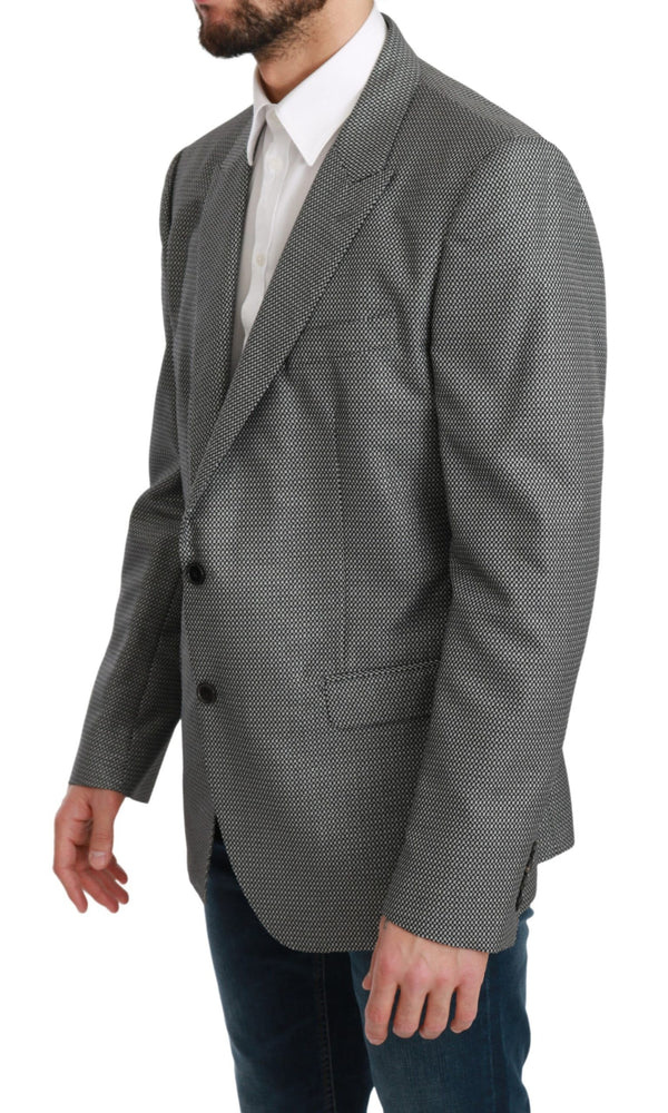 Elegante patrón de fantasía gris Fit Blazer