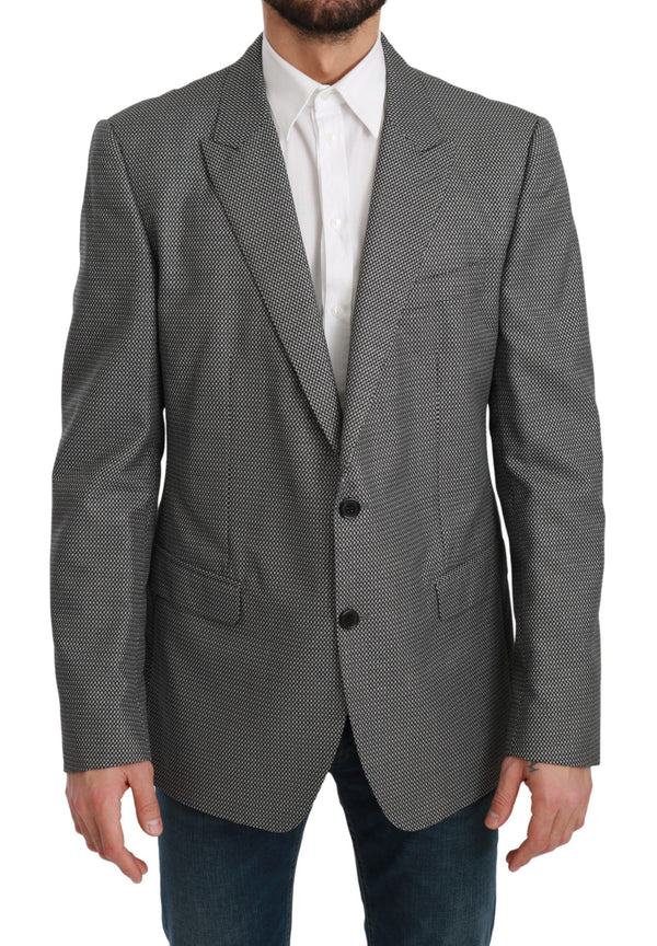 Elegante patrón de fantasía gris Fit Blazer