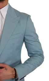 Blazer de motif fantastique bleu élégant