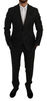 Elegant Black Crystal Ombellid Two Piece Suit