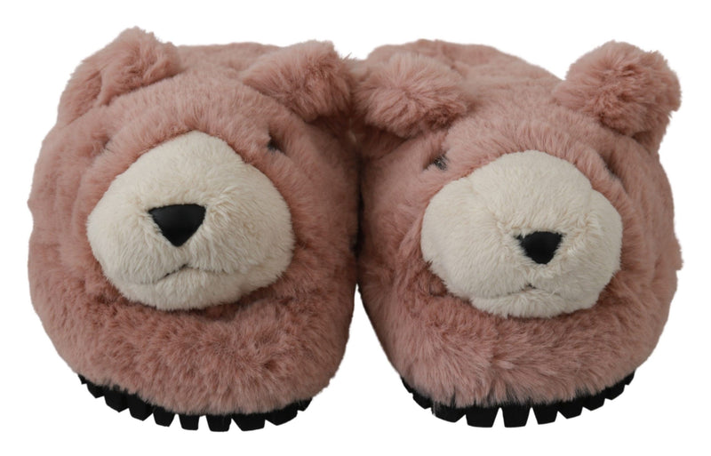 Chic Pink Bear House Slippers by D & G