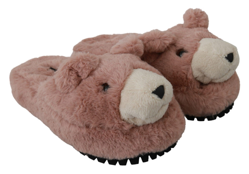 Chic Pink Bear House Slippers by D & G