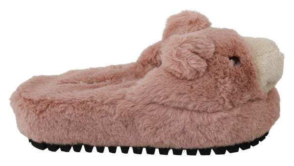 Chic Pink Bear House Slippers by D & G