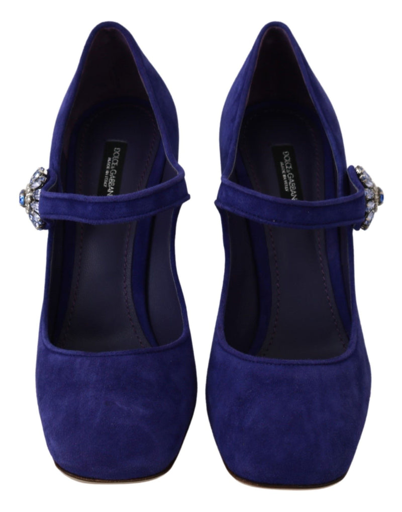 Elegante lila Wildleder Mary Janes Pumps