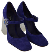 Elegante lila Wildleder Mary Janes Pumps