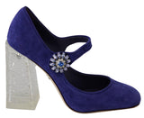 Elegante lila Wildleder Mary Janes Pumps