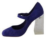 Elegante lila Wildleder Mary Janes Pumps