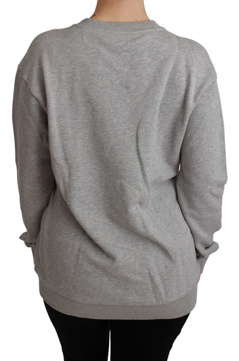 Eleganter mehrfarbiger Stickpullover mit Crew-Hals