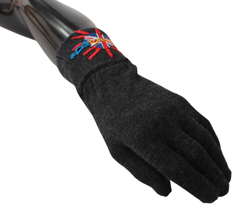 Guantes de lana virgen gris unisex