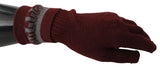 Maroon Wool-Blend Designer Gloves