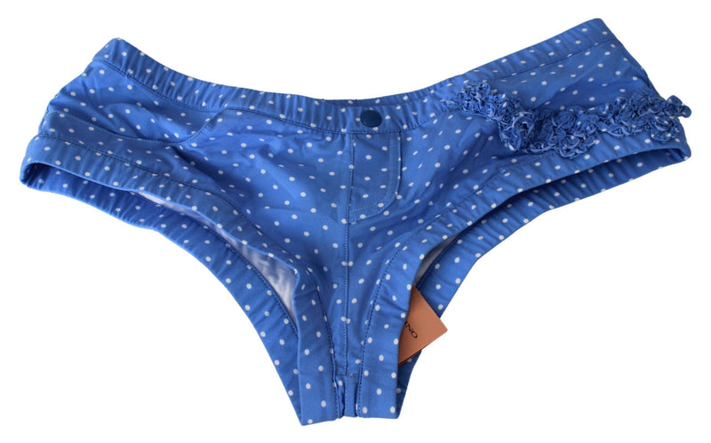 Ensemble de bikini de créateurs en pointillés bleu chic