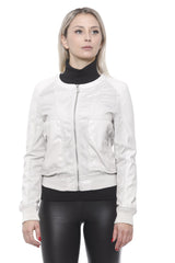 Jacket en faux cuir perforé beige chic