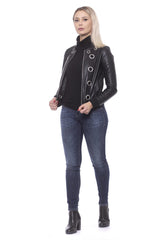 Chic Eco Leder Slim Jacke besetzt