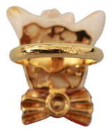 Chic Hunde Gold-Tone Statement Ring